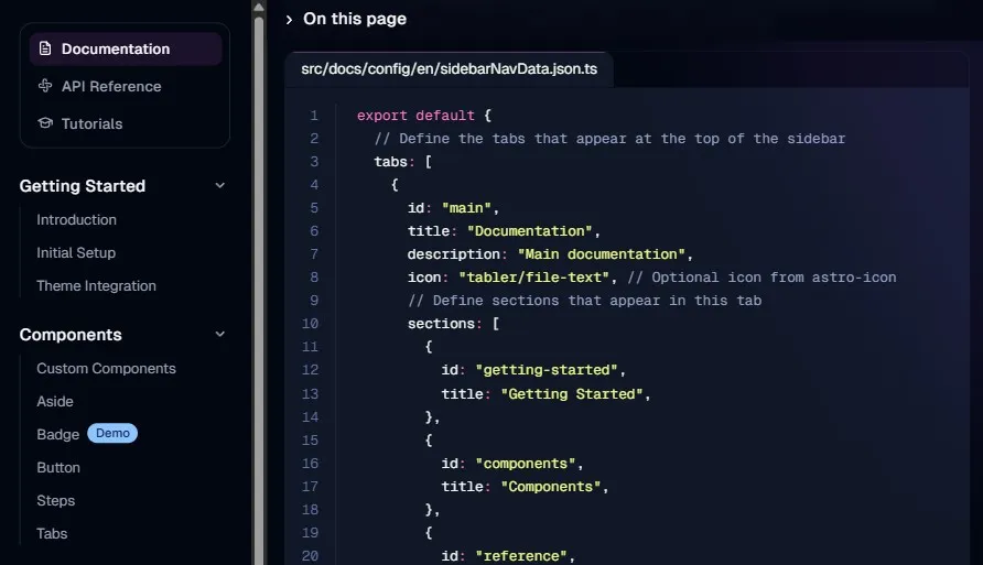 Sidebar Customization